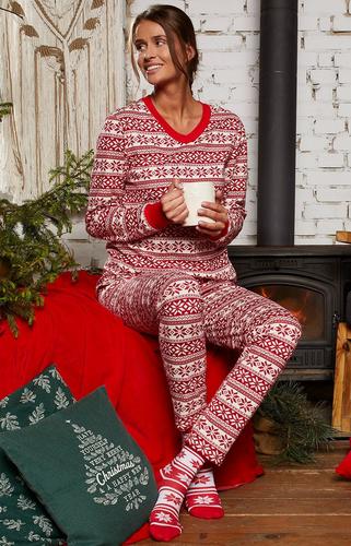  piżama damska alaska długi rękaw, długie spodnie