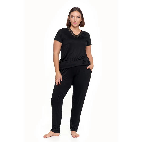 Piżama damska z wiskozy plus size pdd4900-023 s/s 2025