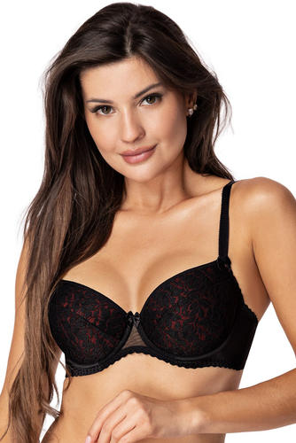 Laila bra push-up black-red