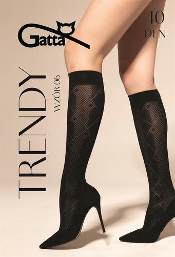 Trendyline knee socks 06, 04 - podkolanówki damskie wzorzyste 40 den - 000.65y - trendy aw26/27