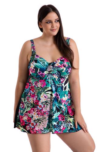 Tankini dwuczęściowy komplet koszulka i figi z wysokim stanem 7