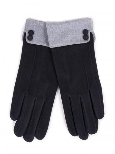 R-153 rękawiczki damskie 5p wywinięty mankiet guziki dotykowe res-0153k