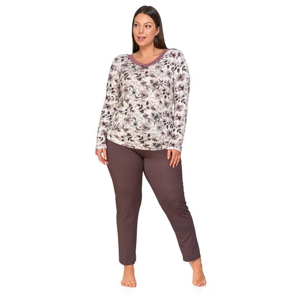 Piżama nocna damska plus size pdd6100-002 - aw2024/25