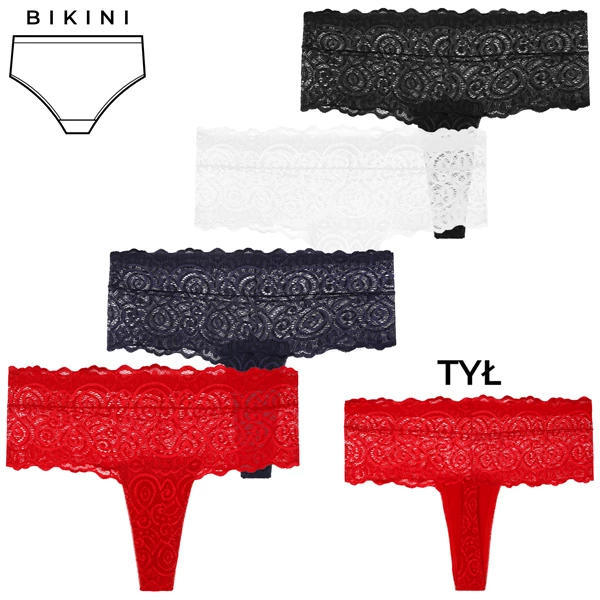 Stringi damskie koronkowe bdm500-021