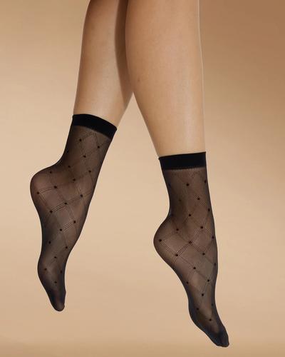 Damskie skarpetki w geometryczny wzór hold 12612 20 den