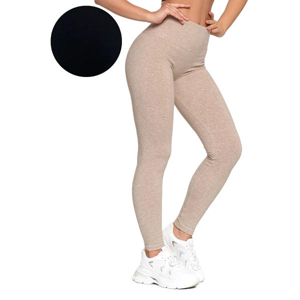 Legginsy damskie ocieplane z wysokim stanem i szerokim pasem rdl2300-005