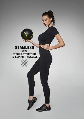 Legginsy sportowe seamless ze specjalną strukturą materiału wspomagającą mięśnie challenge 200 den