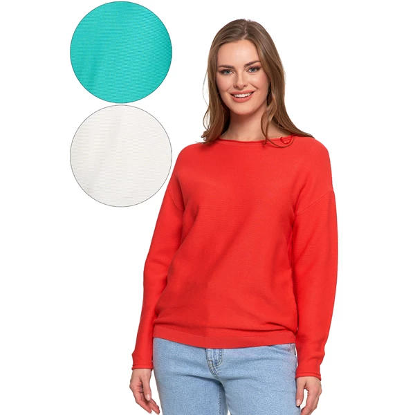 Sweter damski dzianinowy z wiskozy o luźnym kroju bds4000-007