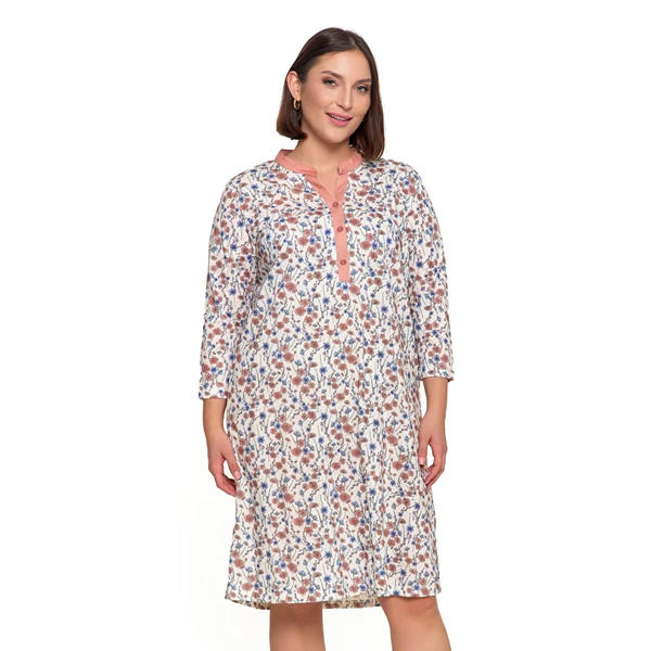 Koszula nocna damska rozpinana plus size pdk3100-017s/s 2025