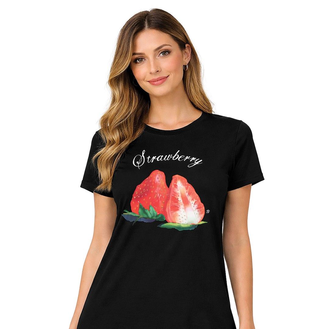 T-shirt damski wzór truskawka onesize 764723