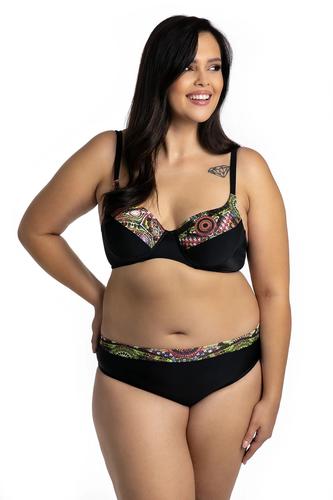 Dwuczęściowy kostium kąpielowy plus size usztywniane miski i figi pełne 73