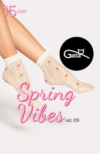 Spring vibes - skarpetki damskie wzorzyszte 15 den 000.16z