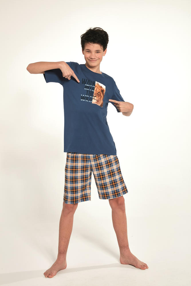 Piżama młodzieżowa chłopięca krótki rękaw krtkie spodnie 551/35 wild