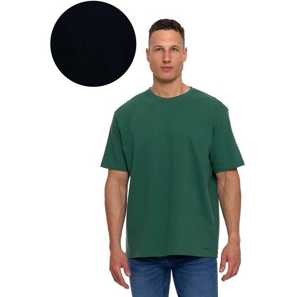 MORAJ / T-SHIRT MĘSKI Z PRĄŻKOWANĄ STRUKTURĄ OTS2400-001 - www.anstel.pl