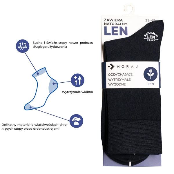 MORAJ / SKARPETY MĘSKIE Z DODATKIEM LNU CML400-167 - www.anstel.pl