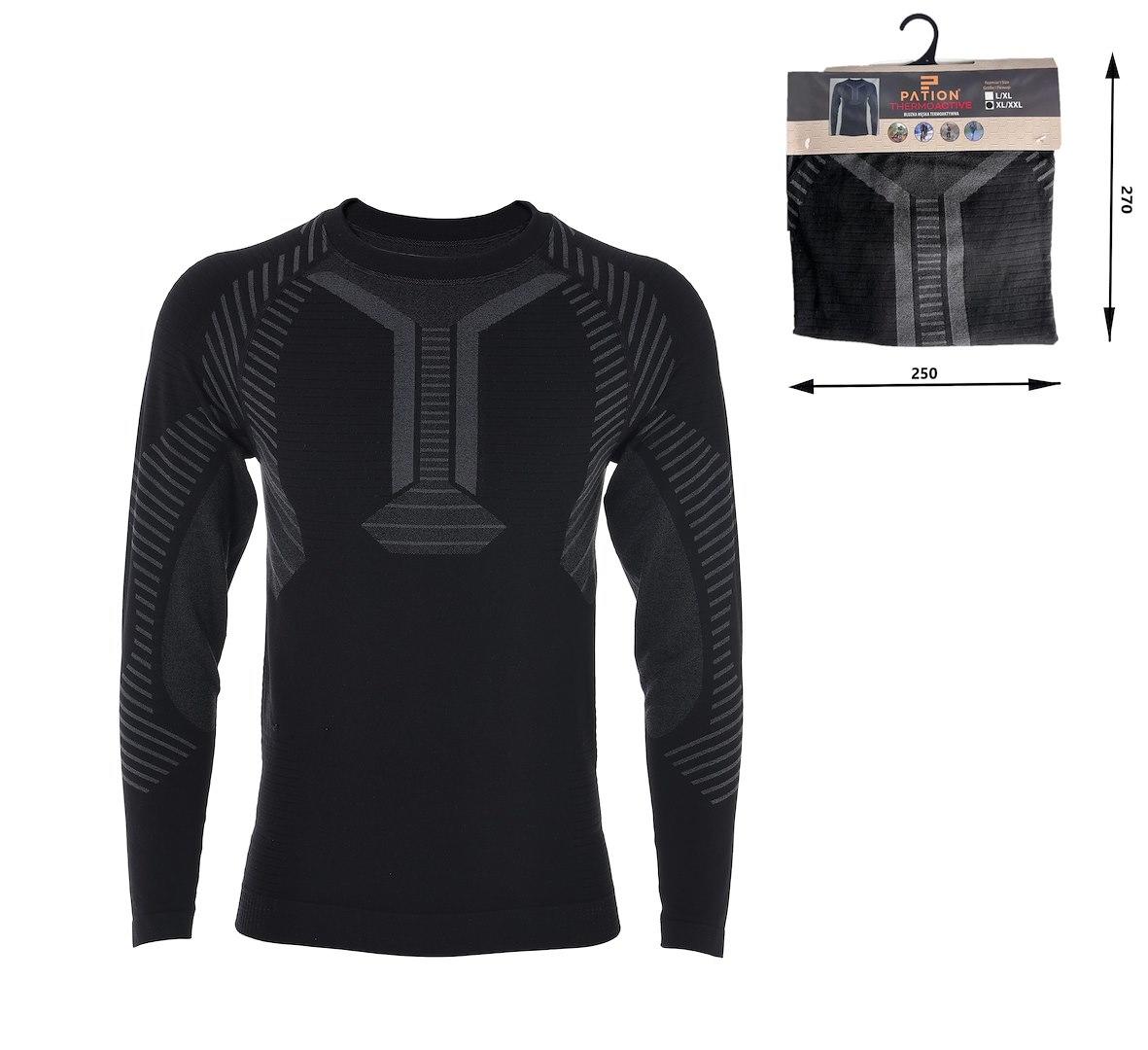 PATION / BIELIZNA THERMO BLUZKA MĘSKA CZARNO SZARA 741137 - www.anstel.pl