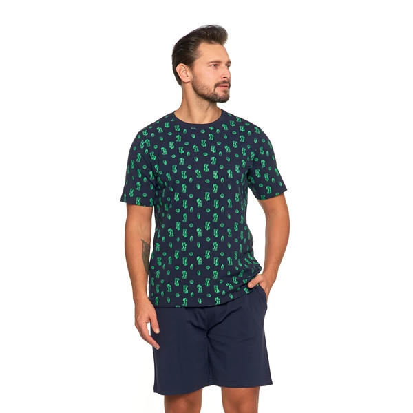 MORAJ / PIŻAMA MĘSKA Z KRÓTKIM RĘKAWEM I SZORTAMI W KAKTUSY PDM3300-008 S/S 2025 - www.anstel.pl