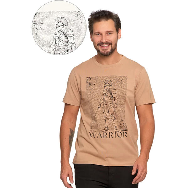 MORAJ / MĘSKA KOSZULKA Z NADRUKIEM WOJOWNIKA OTS1700-006 - www.anstel.pl