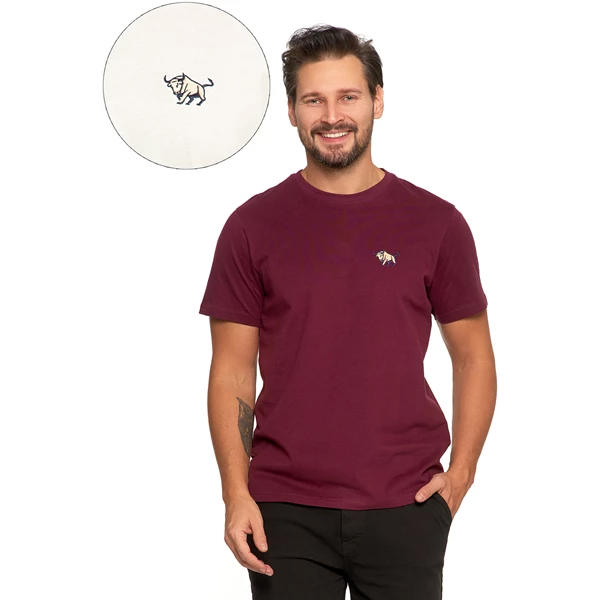 MORAJ / MĘSKA KOSZULKA Z HAFTOWANYM MOTYWEM BYKA OTS1700-008 - www.anstel.pl