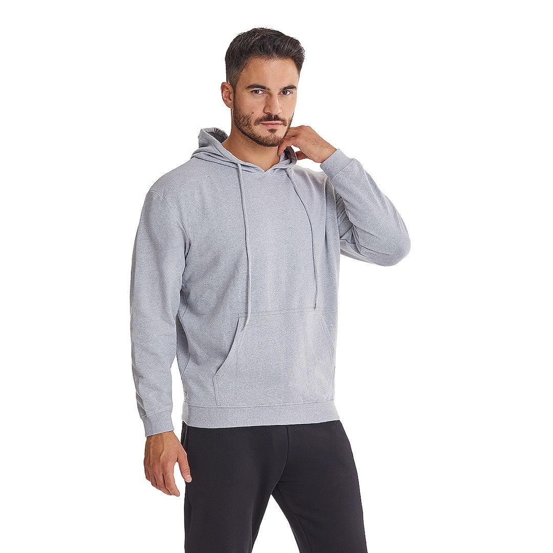 PATION / BLUZA Z KAPTUREM JASNY SZARY S-3XL 739516 - www.anstel.pl