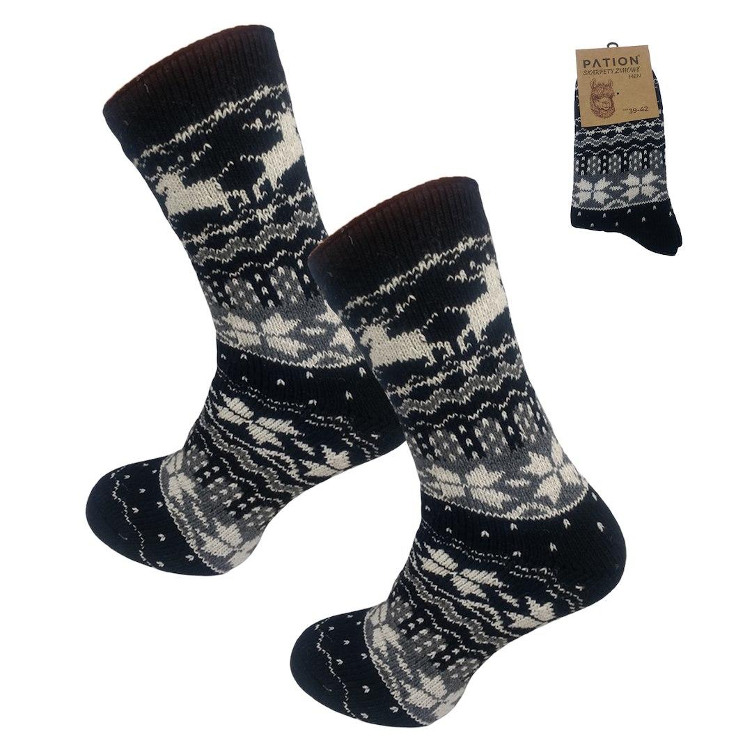 PATION / SKARPETA MĘSKA ALPACA CZARNO-BIAŁA 755356, 755363 - www.anstel.pl
