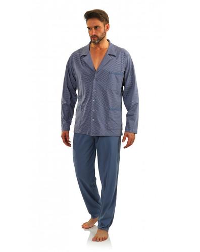 Męska piżama rozpinana długa bawełniana maxi kotwiczki p987