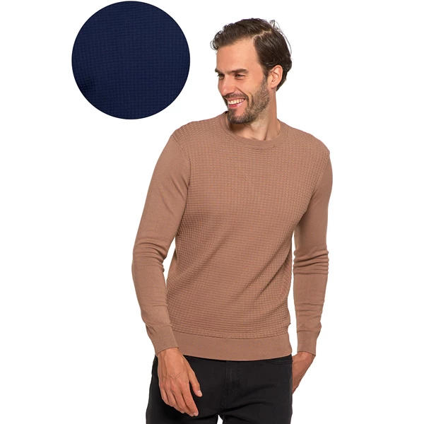 Męski sweter klasyczny z wiskozy elegancki oms4500-004