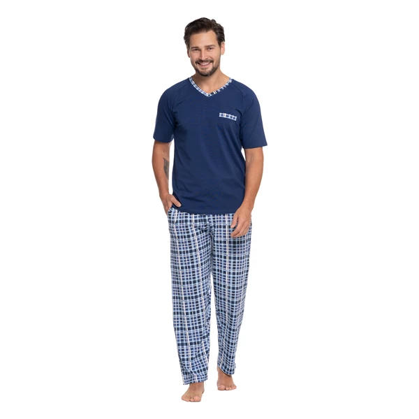 Piżama męska z krótkim rękawem plus size pdm3600-001 s/s 2025