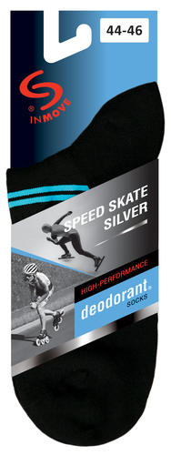 Skarpetki speed skate silver deodorant do szybkiej jazdy na rolkach i łyżwach do niskich butów