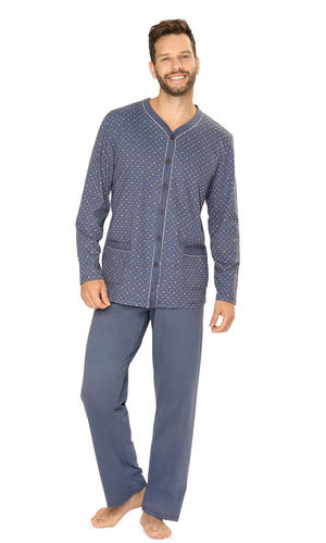 204135 piżama męska długi rękaw długie spodnie