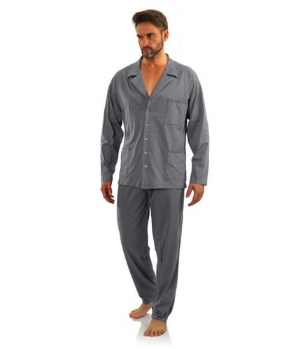 Męska piżama rozpinana długa bawełniana kotwiczki p424