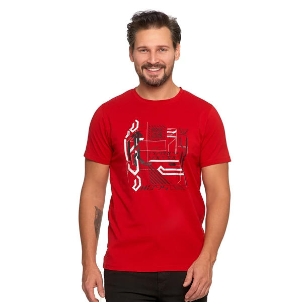 Koszulka męska t-shirt z nowoczesnym nadrukiem ots1500-107