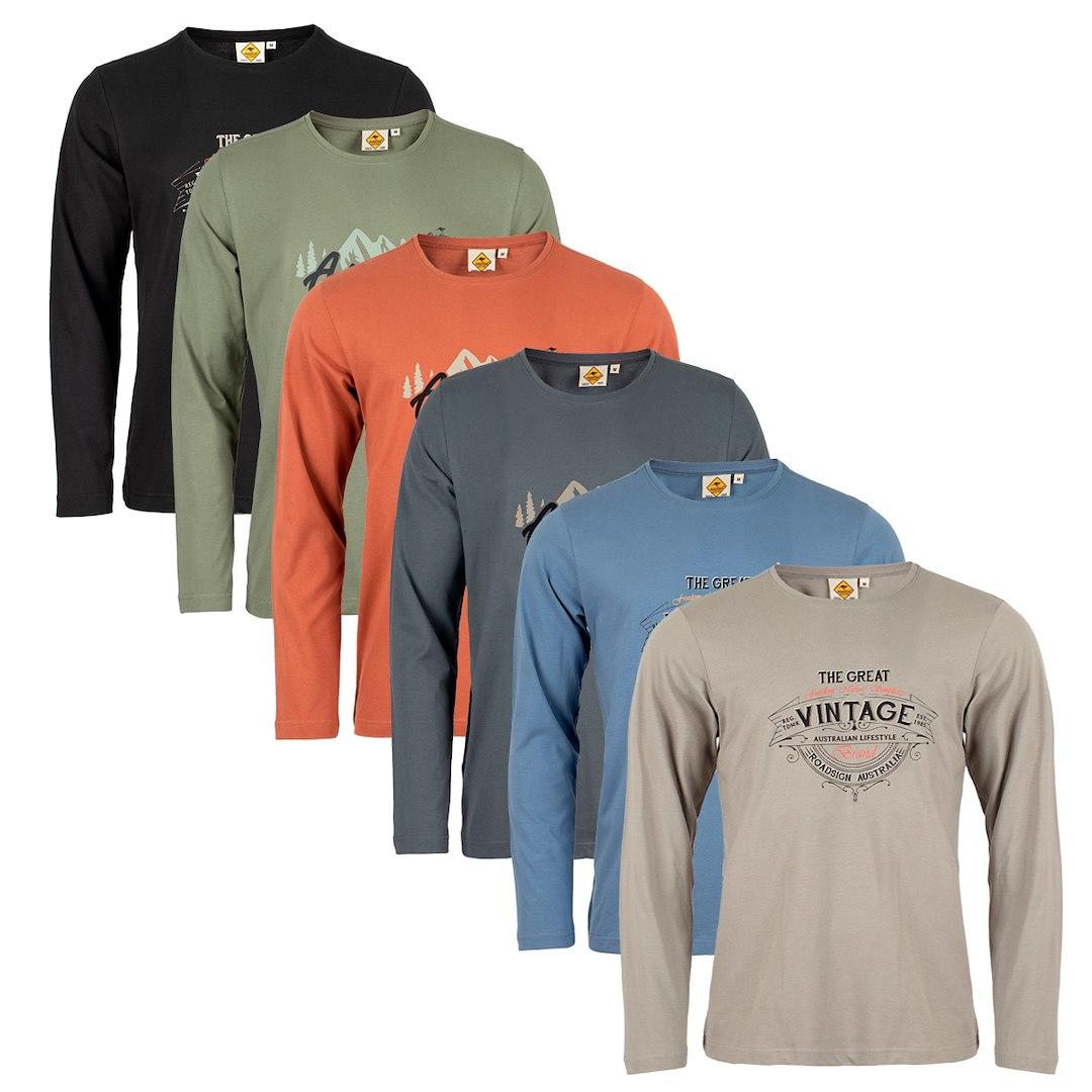 Roadsign tisch longsleeve męski vintage adventure 19-007480