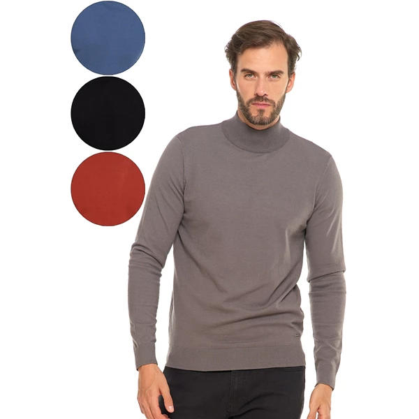 Męski sweter klasyczny z golfem oms4500-003