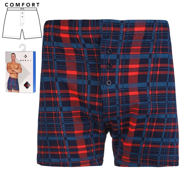 Bokserki męskie luźne w kratkę plus size mbl850-012