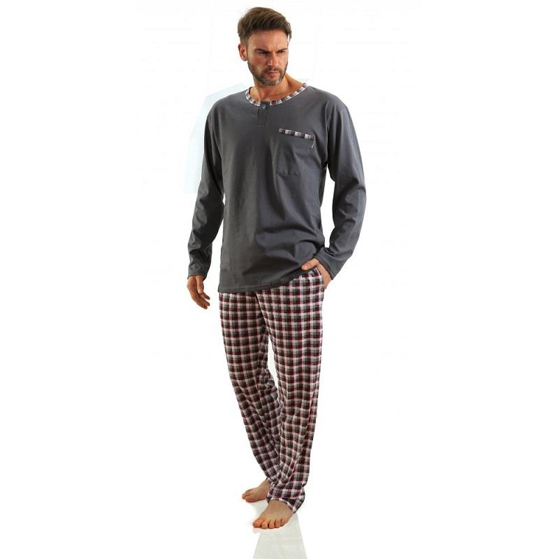 Jasiek piżama męska bawełniana długi rękaw długie spodnie