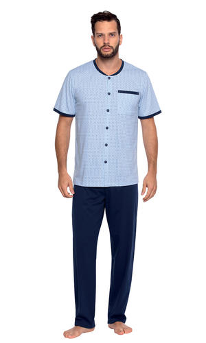 204122 piżama męska krótki rękaw długie spodnie