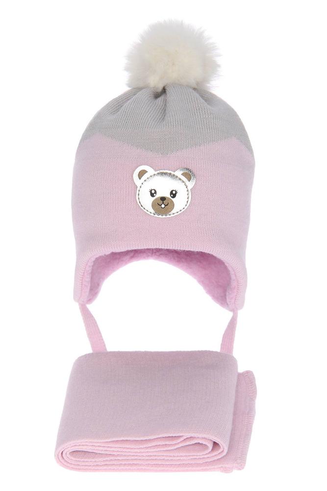 Komplet dla dziewczynki: czapka i szalik zimowy rinka