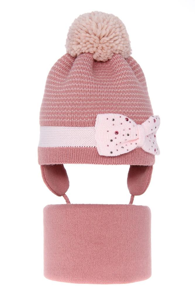 Komplet dla dziewczynki: czapka i komin zimowy mila