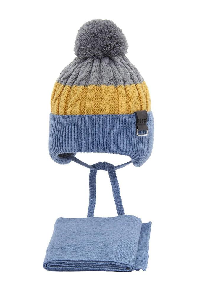 Komplet zimowy dla chłopca: czapka i szalik stan