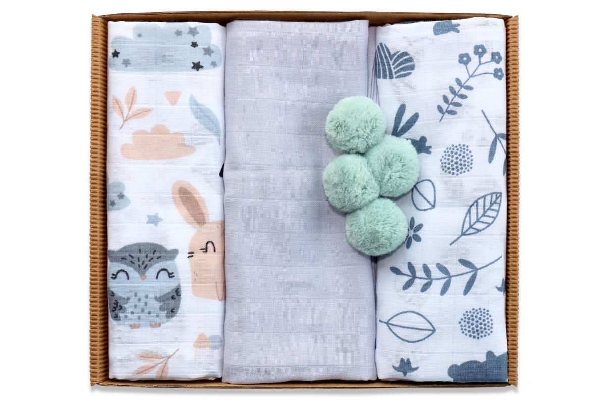 EGA / PIELUSZKI ECO MUŚLIN POMPONY - www.anstel.pl