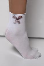 KNITTEX / DZIEWCZĘCE SKARPETKI Z SUROWCÓW NATURALNYCH Z DOSZYTĄ KOKARDKĄ AVAI DR2612 - www.anstel.pl