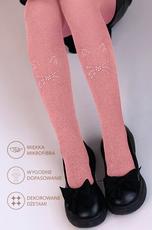KNITTEX / RAJSTOPY DZIEWCZĘCE MOON CAT Z EFEKTEM MELANŻU DEKOROWANE DŻETAMI DR2622 50 DEN - www.anstel.pl