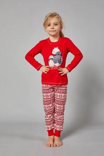 Piżama dziewczęca arktyka długi rękaw, długie spodnie