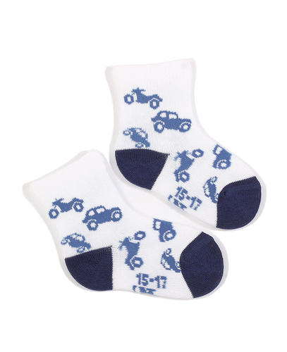 Wola babies - skarpetki bawełniane wzorowane chłopięce 0-2 lata u14.p01