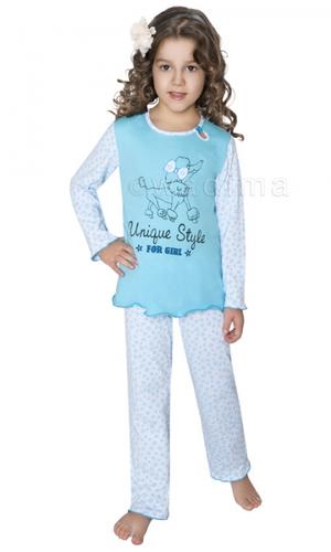 40457 piżama dziewczęca długi rękaw długie spodnie