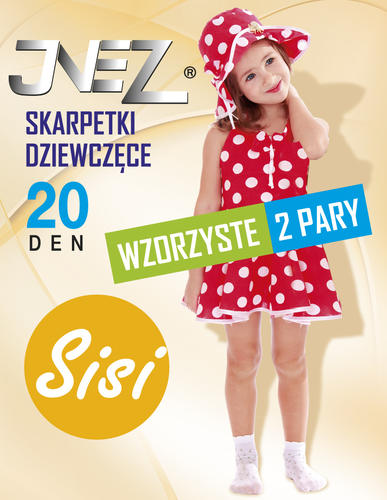 Skarpetki dziewczęce wzór 2 pary sisi elastil 20 den
