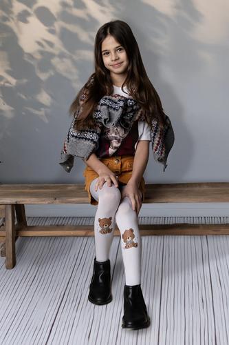 Dziecięce rajstopy z nadrukiem misia honey dr2607 40 den