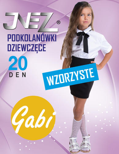 Podkolanówki dziewczęce wzór 1 para gabi elastil 20 den