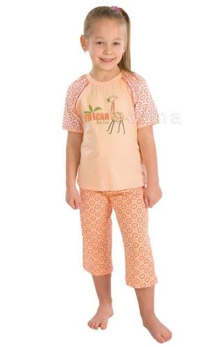 40430 piżama dziewczęca krótki rękaw spodnie 3/4 - ostatnie sztuki
